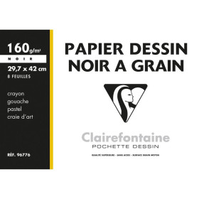 Pochette Dessin Couleur à Grain A3 8F 160g noir