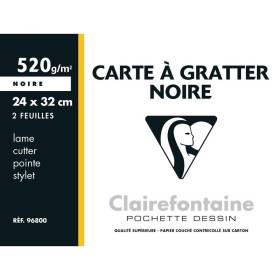 Pochette Carte à Gratter 24x32cm 2F 520g noir