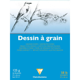 Bloc dessin grain fin encollé 27x36 20F 125g