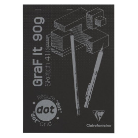 Bloc GraF'iT DOT A4 160 pages 90g couverture Noir