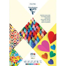 Bloc Loisirs papier couleur collé en tête 29,7x42 20F 120g 10 teintes