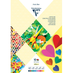 Bloc Loisirs cartoline couleur collé en tête 29,7x42 10F 270g 10 teintes
