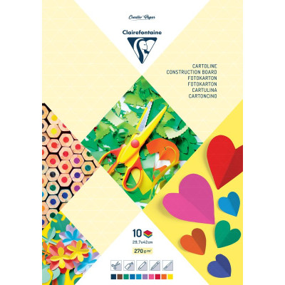 Bloc Loisirs cartoline couleur collé en tête 29,7x42 10F 270g 10 teintes