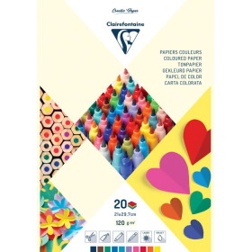 Bloc Loisirs papier couleur A4 20F 120g 10 teintes