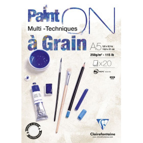 Bloc Paint'On à Grain encollé A5 20F 250g