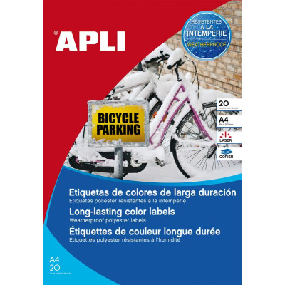 P20F 20 Etiquettes POLYESTER JAUNE 210X297