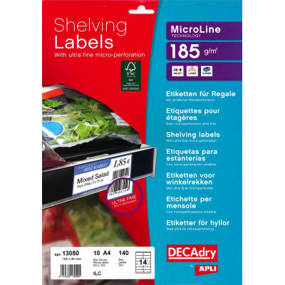 PACK 140 Etiquettes PRE-DECOUPE 105x40MM 185GOB