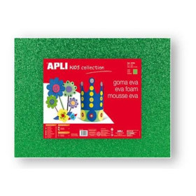 MOUSSE EVA VERT PAILLET 400X600X2MM 1F