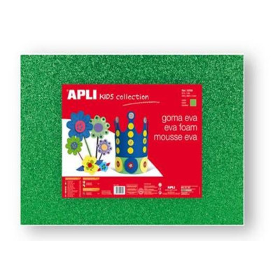 MOUSSE EVA VERT PAILLET 400X600X2MM 1F