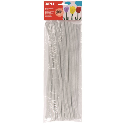 SACH 50 CHENILLES BLANC 30CM