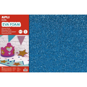 MOUSSE EVA BLEU PAILLET 400X600X2MM 1F