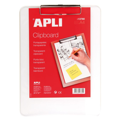 PORTE-BLOC A4 PLASTIQUE TRANSPARENT