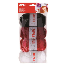 PAQ PELOTES DE LAINE TON ROUGE 4U.50G.