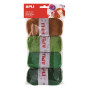 PAQ PELOTES DE LAINE TON VERT 4U.50G.