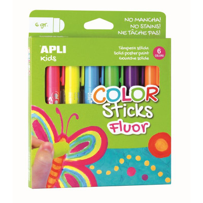 Pochette 6 TUB. GOUACHE SOLIDE 6G COUL FLUO