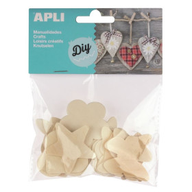 FORMES EN BOIS COEURS&FLEURS&ETOILES 24OB