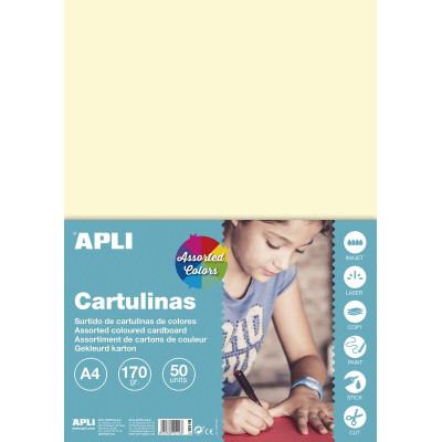 CARTON PACK 170G A4 50F COULEURS ASSORT.