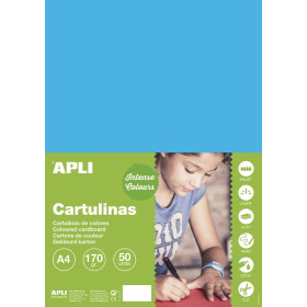 SACH. CARTON 170G A4 50F BLEU MOYEN