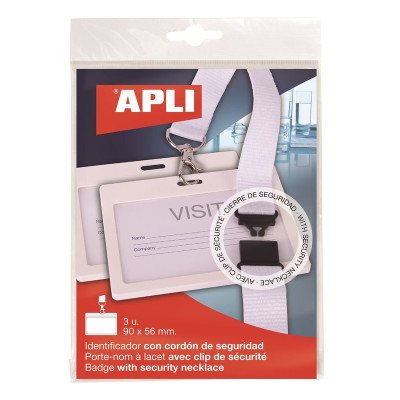 BADGE 90x56 LACET SECURITE 3U BLANC    OB