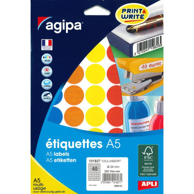ETUI A5 280Etiquettes COUL ASS DIAM 24