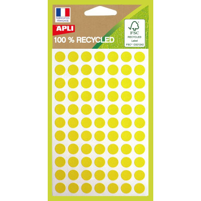 Pochette 462 Etiquettes JAUNE DIAM 8 100%RECY