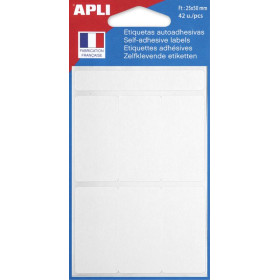 PochetteETTE 42 Etiquettes BLANCHE 25X50