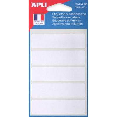 PochetteETTE 35 Etiquettes BLANCHE  20X75