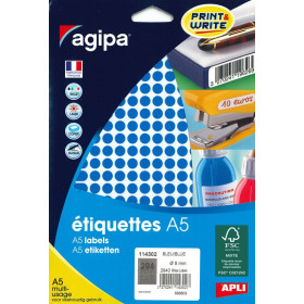ETUI A5 2940 Etiquettes BLEU DIAM 8