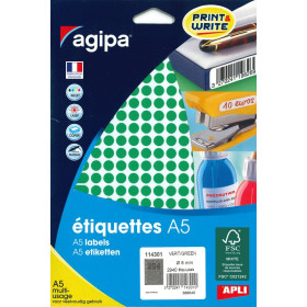 ETUI A5 2940 Etiquettes VERTE DIAM 8