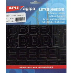 Pochette 192 LET ADH NOIR 30 MM (sachet)