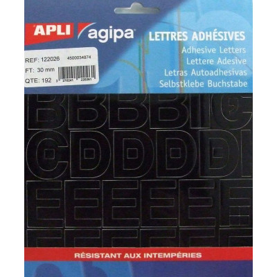 Pochette 192 LET ADH NOIR 30 MM (sachet)