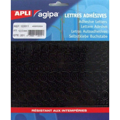 Pochette 201 CH ADH NOIR 12,5 MM(sachet+euro