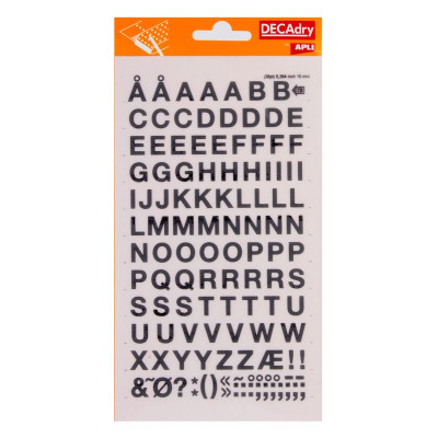 Lettres transfert noir 10mm - 1Feuille