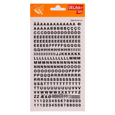 Lettres&chiffres transfert noir 5mm-1F
