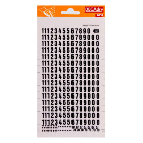Chiffres transfert noir 8mm - 1Feuille
