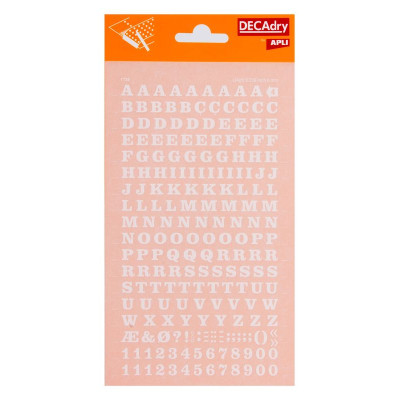 Lettres&chiffres transfert blanc 6mm-1F