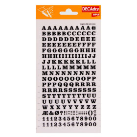 Lettres&chiffres transfert noir 6mm-1F