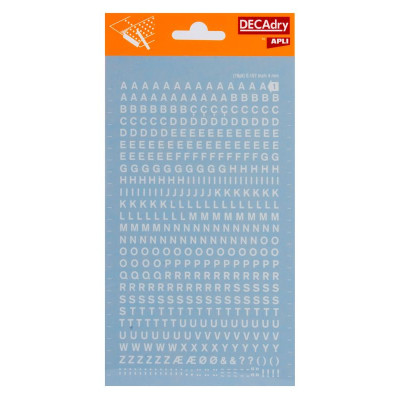 Lettres transfert blanche 4mm - 1Feuille