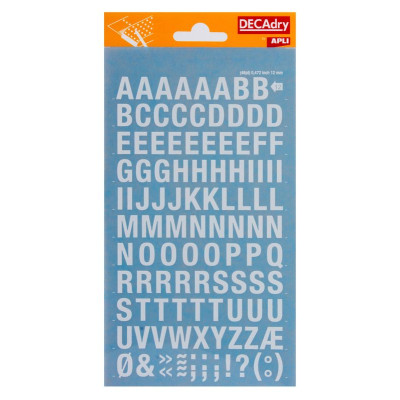 Lettres transfert blanches 12 mm - 1F