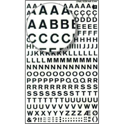 Lettres transfert blanches 6 mm - 1F