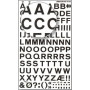 Lettres transfert noir 10mm - 1Feuille