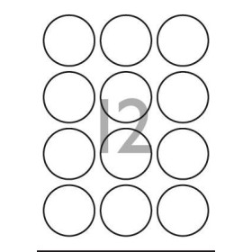 Boite 100 x 12 Etiquettes (diam. 60mm)