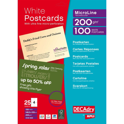 Pack 100 cartes 148x105mm 200g. BLANCOB