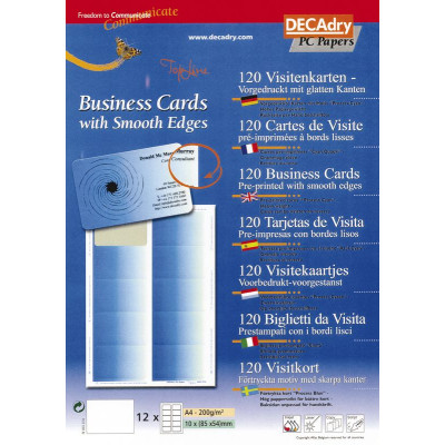 Pack 12x10 cartes BLEU CYAN 200gOB     OB