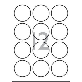 Pack 30 x 12 Etiquettesuettes (diamètre 60mm)OB