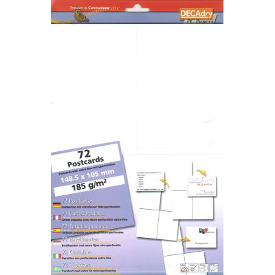 Pack 72 Cartes (148x105mm) BLANC 185gOBOB