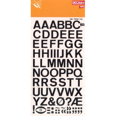 S. lettres transfert noir 18mm-1F      OB
