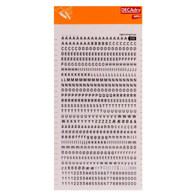 S. lettres&chiffres transf. noir 4mm-1F