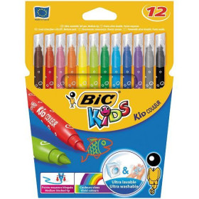 BIC Pochette de 12 feutres KID COUL 750 POCH 10 + 2