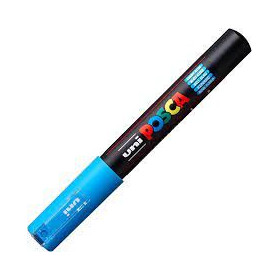 Uniball Posca trait extra fin1 mm pointe conique PC1MC bleu clair